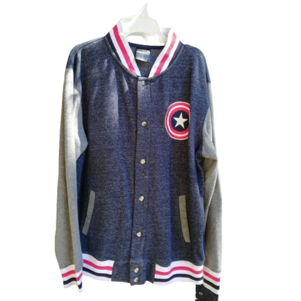 Marvel Varsity Style Jacket S Small Red White Blue